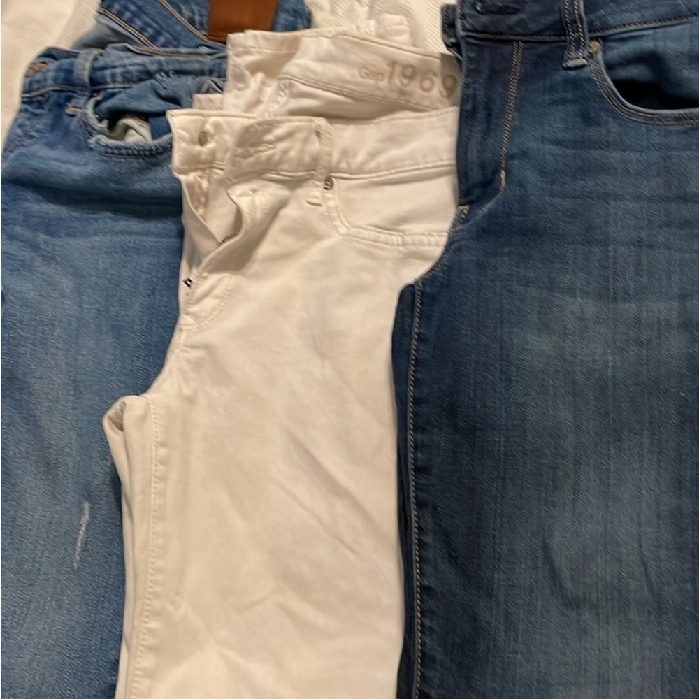 Blue and White Denim Jeans Set